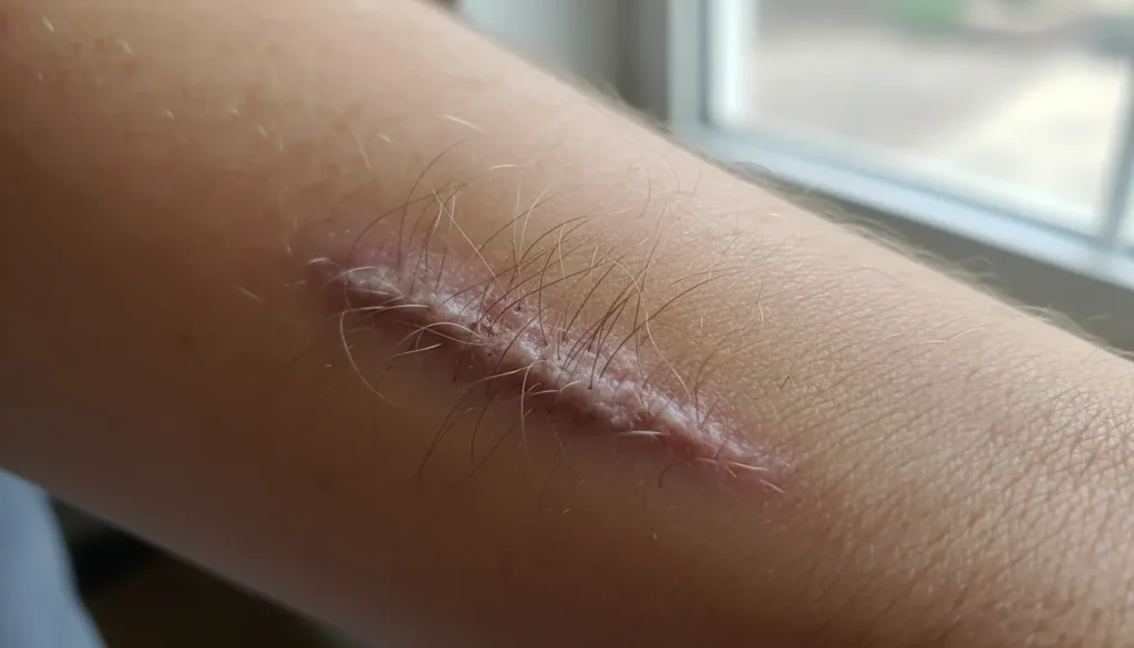 haargroei op litteken